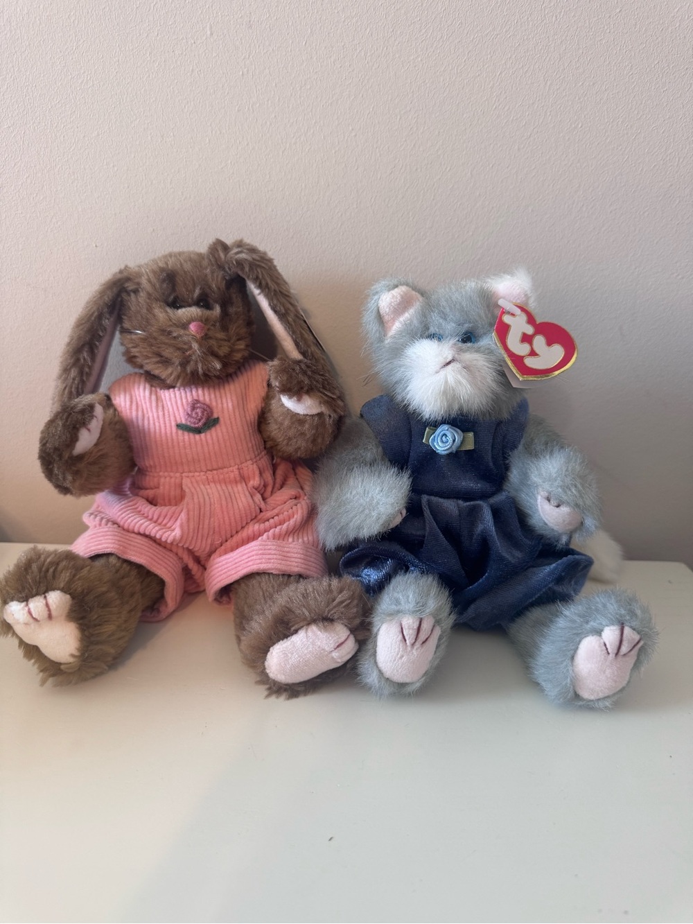 TY Attic Treasures Cat & Bunny Set